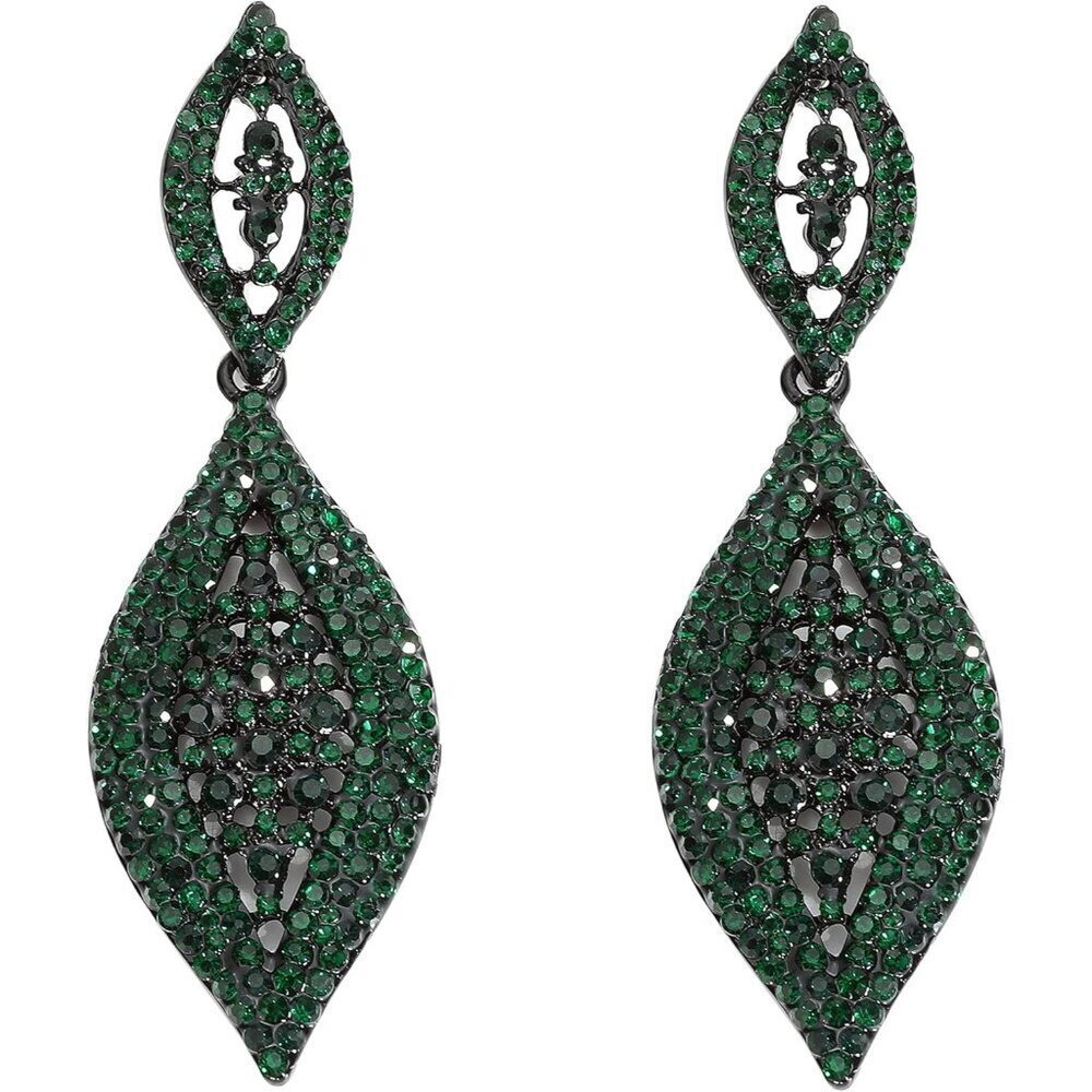 Women Long Dangle Earrings Crystal Rhinestone Wedding Bridal Statement Jewelry